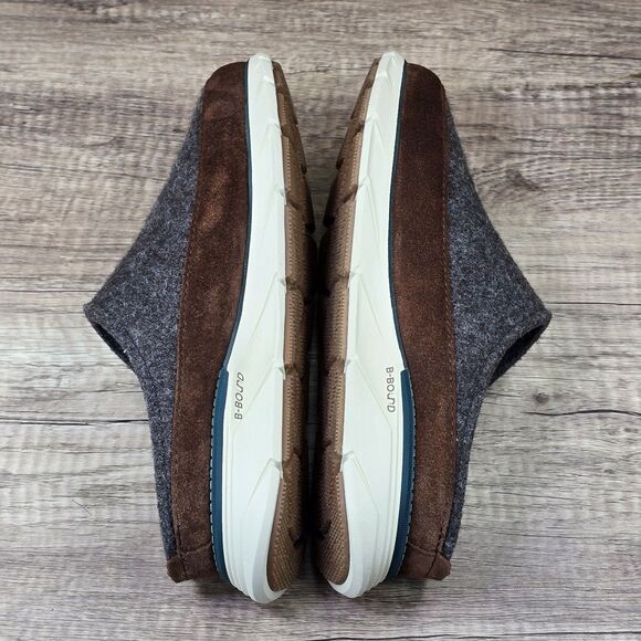 L.L. Bean Downeast Clog Men\'s Sz 7 M Gray Wool Brown Slip On Shoes (522883) NEW main image 2